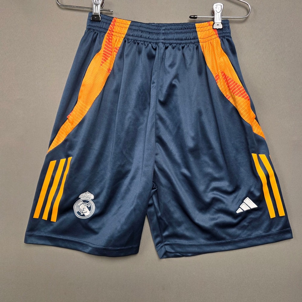 Adidas Real Madrid Soccer Shorts Men's Training Athletic Navy Orange Size M